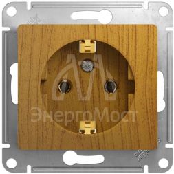 Механизм розетки 1-м СП Glossa 16А с заземл. дер. дуб SchE GSL000543