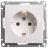 Механизм розетки W59 16А без защ. шторок с заземл. бел. SchE RS16-154-1-86