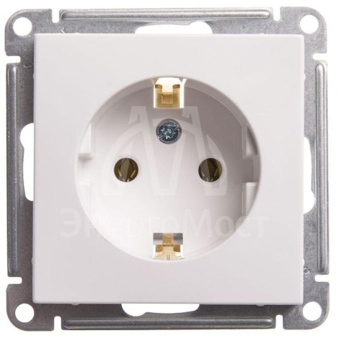 Механизм розетки W59 16А без защ. шторок с заземл. бел. SchE RS16-154-1-86