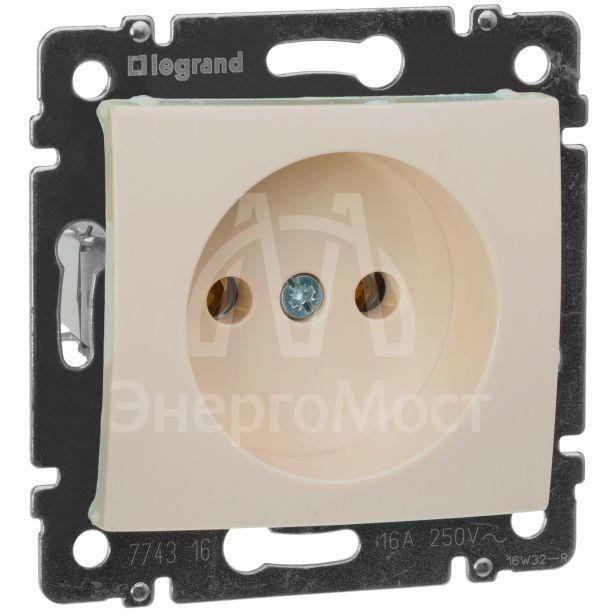 Механизм розетки 1-м СП Valena 16А IP21 без заземл. сл. кость Leg 774316