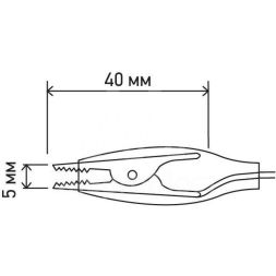 Зажим &amp;quot;крокодил&amp;quot; 5А 40мм с проводом 10 пар Rexant 16-0036