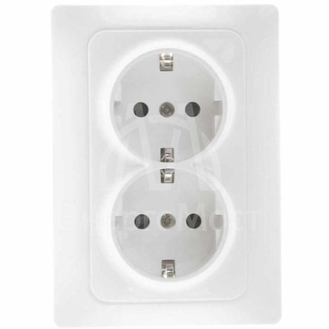 Розетка 2-м СП Bravo 16А 250В с заземл. защ. шторки механизм бел. GUSI С10Р6-001