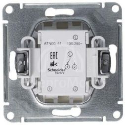 Механизм переключателя 1-кл. СП AtlasDesign 10А IP20 (сх. 6) 10AX алюм. SchE ATN000361