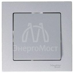 Механизм переключателя 1-кл. СП AtlasDesign 10А IP20 (сх. 6) 10AX алюм. SchE ATN000361