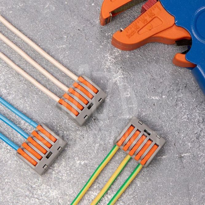 Клемма универсальная многоразовая 5-проводная 0.08-2.5(4)кв.мм (уп.40шт) Rexant 07-5255-4