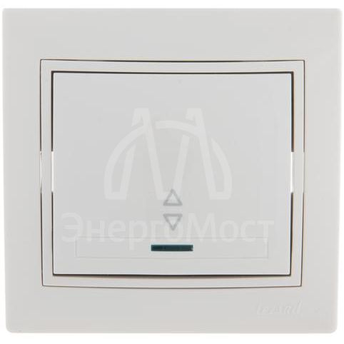 Выключатель проходной 1-кл. СП Мира 10А с подсветкой с бел. вставкой бел. LEZARD 701-0202-114