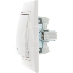 Выключатель проходной 1-кл. СП Мира 10А с подсветкой с бел. вставкой бел. LEZARD 701-0202-114