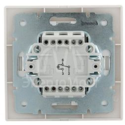 Выключатель проходной 1-кл. СП Мира 10А с подсветкой с бел. вставкой бел. LEZARD 701-0202-114