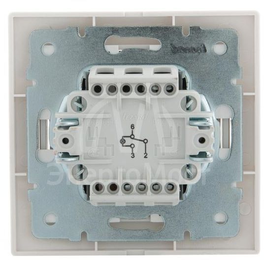 Выключатель проходной 1-кл. СП Мира 10А с подсветкой с бел. вставкой бел. LEZARD 701-0202-114