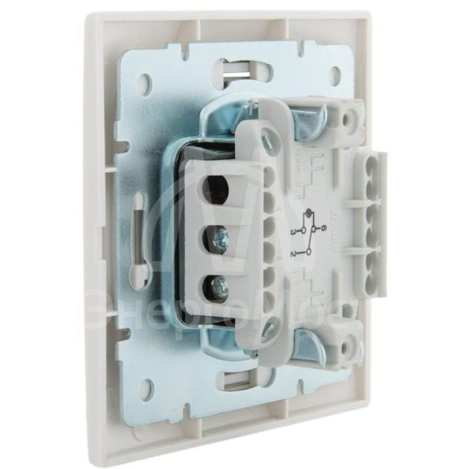 Выключатель проходной 1-кл. СП Мира 10А с подсветкой с бел. вставкой бел. LEZARD 701-0202-114