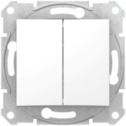Механизм переключателя 2-кл. СП Sedna 10А IP20 (сх. 6+6) 250В бел. SchE SDN0600121