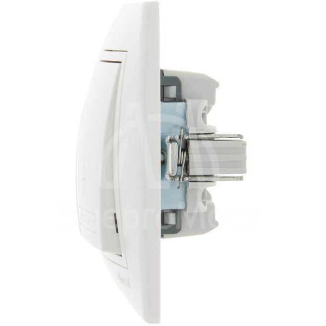 Выключатель проходной 2-кл. СП Мира 10А IP20 с бел.вставкой бел. LEZARD 701-0202-106