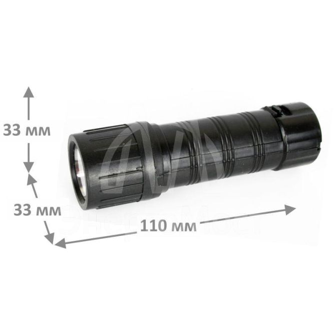 Фонарь 7102-ТН (черн. 1LED 1 реж 2XR03 ; блист-пакет) Ultraflash 11788