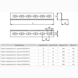 Профиль L-образный перфорир. 50х50 L3000 2мм EKF ppl5050-3-2