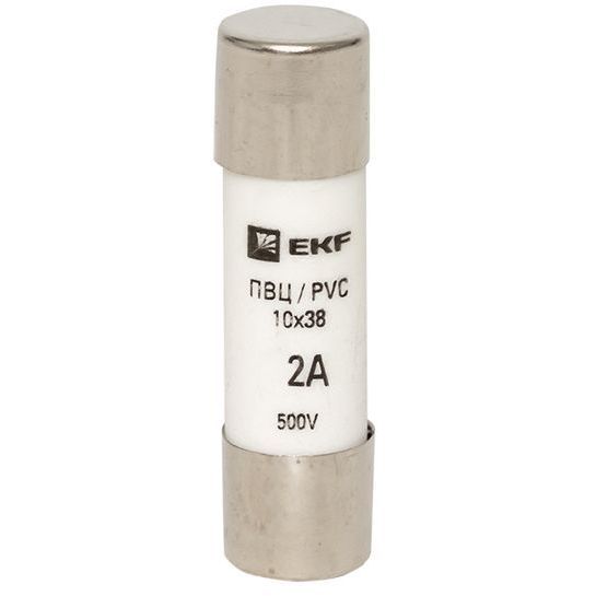 Вставка плавкая цилиндрическая ПВЦ 10х38 2А EKF pvc-10x38-2