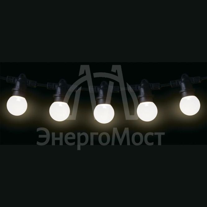 Гирлянда уличная Белт-лайт PBL-S80/L48+1.5 Black E27 IP65 (48м/80ламп/1.5м шнур) соединение в линию max750Вт (лампы в комплект не входят) JazzWay 5040601