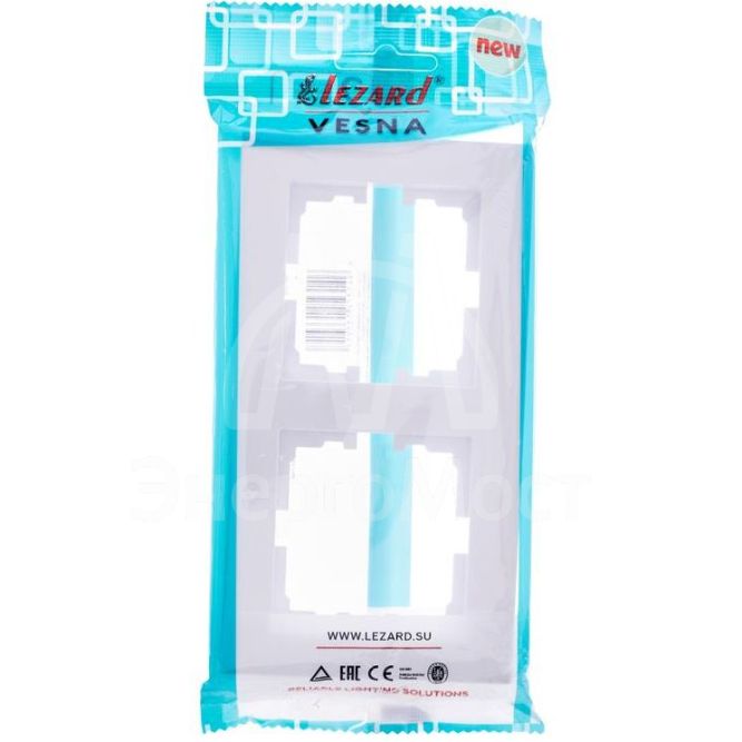 Рамка 2-местн. горизонт. VESNA бел. LEZARD 742-0200-147