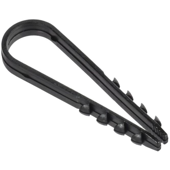 Дюбель-хомут 11х18мм для круглого кабеля нейлон черн. (уп.100шт) GENERICA UDH13-11-18-100-K02-G