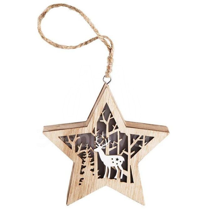 Фигура деревянная с подсветкой &amp;quot;Звездочка&amp;quot; 24х13х3.6см Neon-Night 504-022