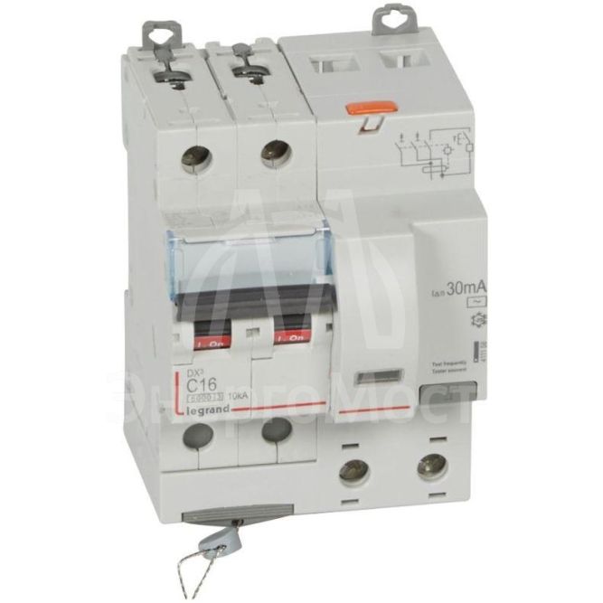 Выключатель автоматический дифференциального тока 2п C 16А 30мА тип AC 10кА DX3 4мод. Leg 411158