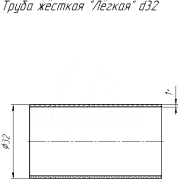 Труба гладкая ПВХ жесткая d32мм бел. (дл.3м) Промрукав PR05.0017