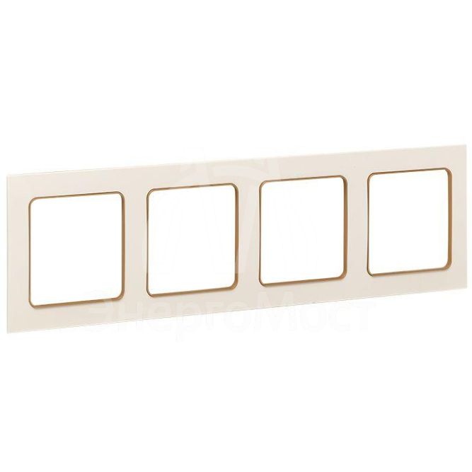 Рамка 4-м Стокгольм бел. с линией цвета шампань PROxima EKF EAM-G-303-20