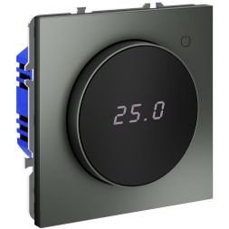 Терморегулятор электронный S70 с индикацией и датчиком для теплого пола механизм титан Voltum VLS070106