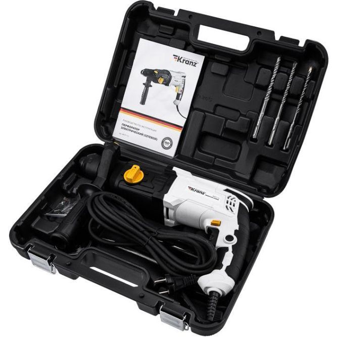 Перфоратор сетевой SDS-plus 1050Вт 3.2Дж в кейсе Kranz KR-PT-110