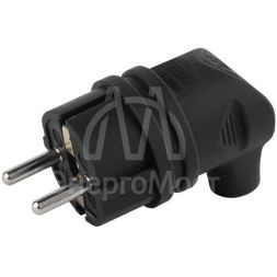 Вилка каучуковая с заземл. 90град 16А IP44 черн. V9-B-IP44 ЭРА Б0044542