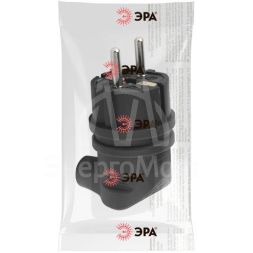Вилка каучуковая с заземл. 90град 16А IP44 черн. V9-B-IP44 ЭРА Б0044542