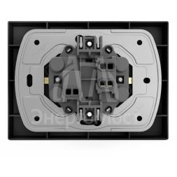 Розетка 2-м СП Pixel 16А IP20 с заземл. защ. шторки в сборе карбон TOKOV ELECTRIC TKE-PX-R2FZSF-C14
