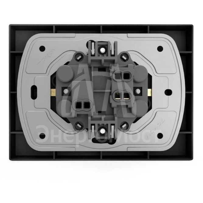 Розетка 2-м СП Pixel 16А IP20 с заземл. защ. шторки в сборе карбон TOKOV ELECTRIC TKE-PX-R2FZSF-C14