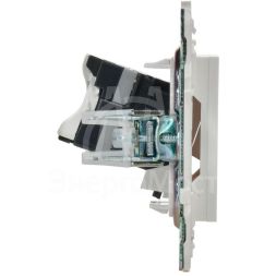 Розетка двойная TV+RJ45 кат.5E SKANDY SK-A14W арктич. бел. IEK SK-AK20-1-K01