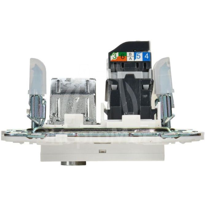 Розетка двойная TV+RJ45 кат.5E SKANDY SK-A14W арктич. бел. IEK SK-AK20-1-K01