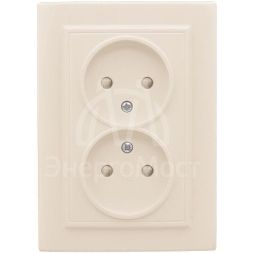 Розетка 2-м СП Минск 10А IP20 без заземл. защ. шторки беж. EKF ERR10-102-200