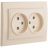 Розетка 2-м СП Минск 10А IP20 без заземл. защ. шторки беж. EKF ERR10-102-200