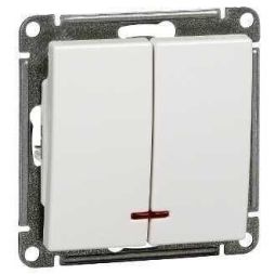 Выключатель 2-кл. СП W59 10А IP20 10AX с подсветкой механизм бел. SE VS510-251-1-86