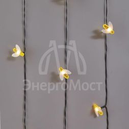 Светильник светодиодный Каскад Янтарные Пчелы 10м IP65 садовый с выносной солнечн. панелью 2м и аккумулятором тепл. бел. Lamper 602-252