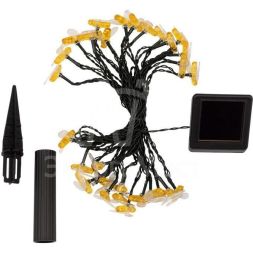 Светильник светодиодный Каскад Янтарные Пчелы 10м IP65 садовый с выносной солнечн. панелью 2м и аккумулятором тепл. бел. Lamper 602-252