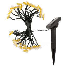 Светильник светодиодный Каскад Янтарные Пчелы 10м IP65 садовый с выносной солнечн. панелью 2м и аккумулятором тепл. бел. Lamper 602-252