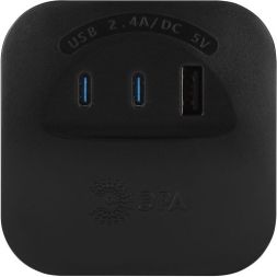 Разветвитель 4-м SP-4-3USBAC-B + 3 USB A+C со шторками 10А черн. Эра Б0069084