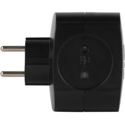 Разветвитель 4-м SP-4-3USBAC-B + 3 USB A+C со шторками 10А черн. Эра Б0069084