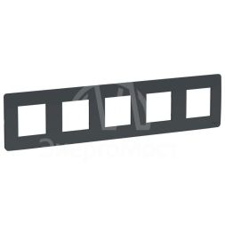 Рамка 5-м UNICA STUDIO антрацит SchE NU201054
