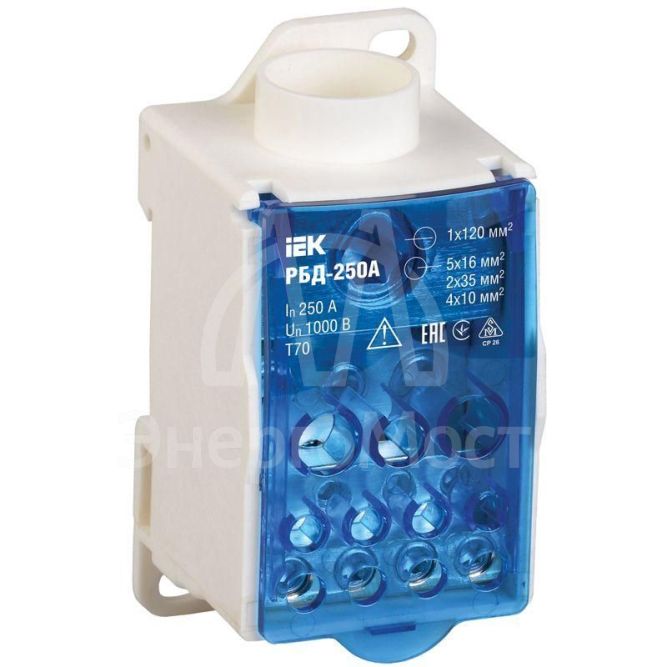 Блок распределительный на DIN-рейку РБД-250А IEK RBD-250