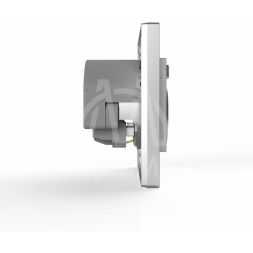 Розетка 1-м СП Pixel с заземл. с 2-мя заряд. устр. USB тип A+A механизм алюм. TOKOV ELECTRIC TKE-PX-R1U2A-C03