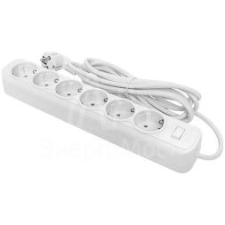 Удлинитель с сетевым фильтром 6х1.8м с заземл. 16А IP20 Блокбастер XL 3.2кВт ПВС 3х1 с выкл. PROxima EKF UFA16-310-6-018