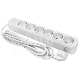 Удлинитель с сетевым фильтром 6х1.8м с заземл. 16А IP20 Блокбастер XL 3.2кВт ПВС 3х1 с выкл. PROxima EKF UFA16-310-6-018