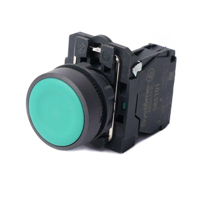 Кнопка модульная SB5 в сборе 22мм с возвратом пластик 1НО зел. SE SB5AA31