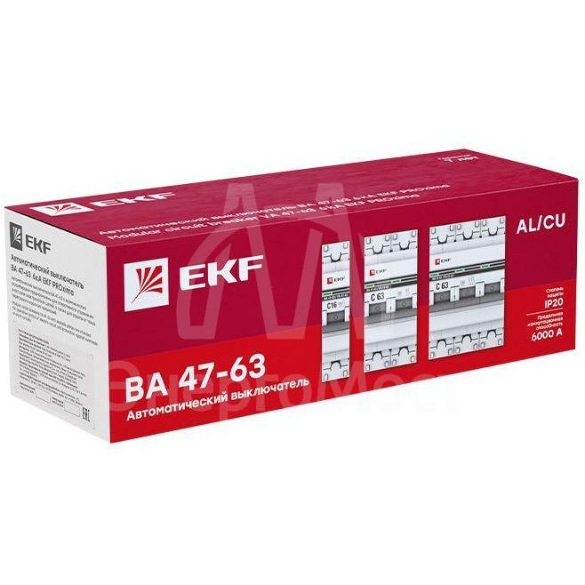 Выключатель автоматический модульный 2п C 2А 6кА ВА 47-63 DC PROxima EKF mcb4763-DC-2-02C-pro