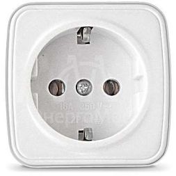 Розетка 1-м ОП Электра с заземл. бел. Союз 0012